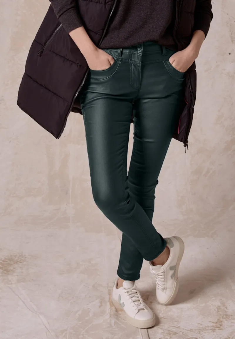 Cecil Hosen*Beschichtete Hose fir green