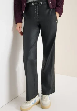 Cecil Hosen*Beschichtete Wide Leg Hose Black