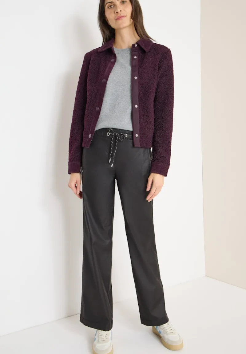 Cecil Hosen*Beschichtete Wide Leg Hose Black