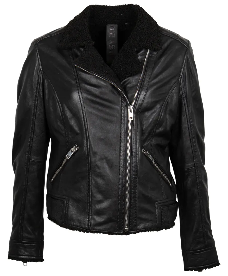 Gipsy Jacken*Bikerjacke mit kuscheligem Futter Schwarz