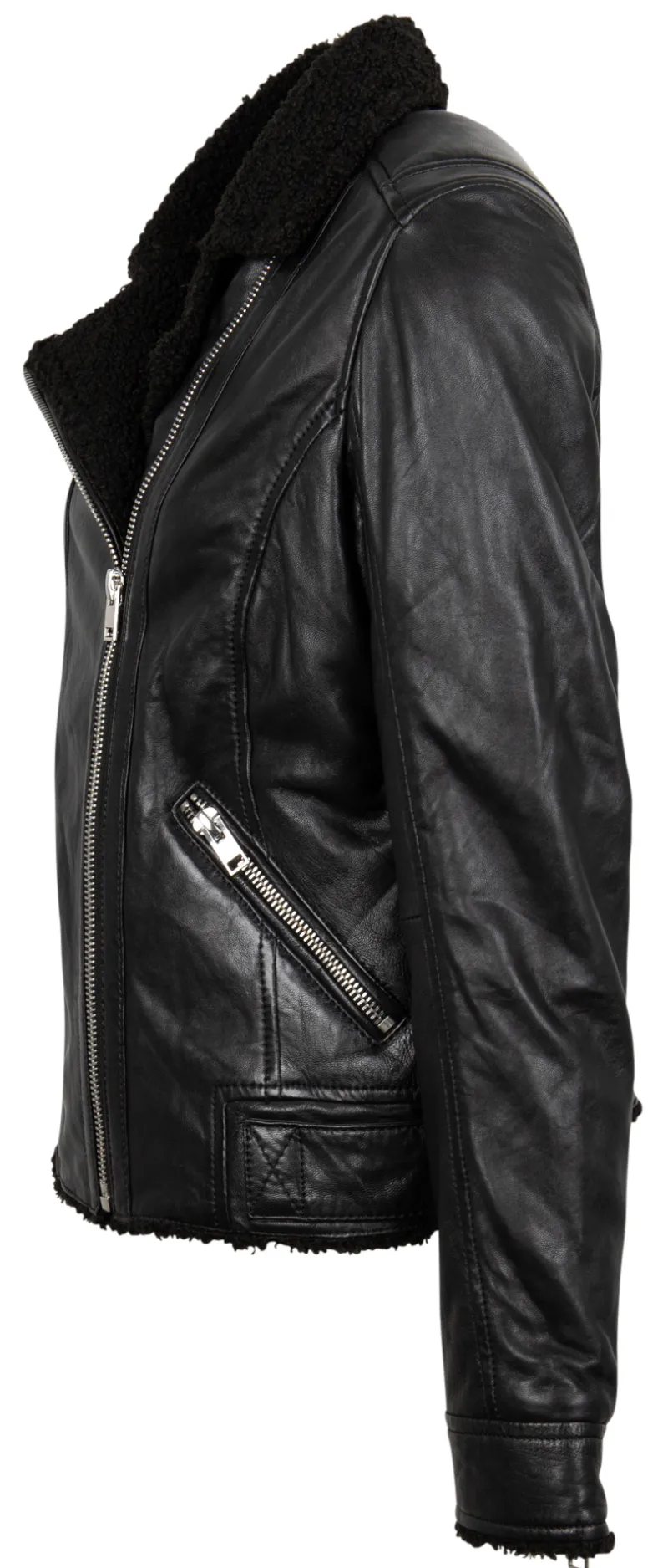Gipsy Jacken*Bikerjacke mit kuscheligem Futter Schwarz