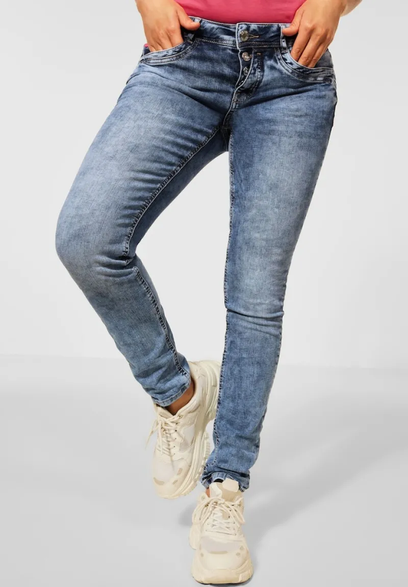 Street One Jeans*Blaue Casual Fit Jeans heavy indigo random wash
