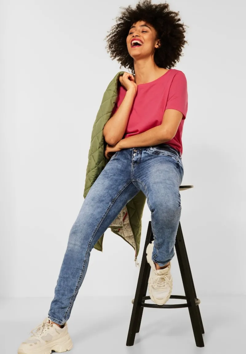 Street One Jeans*Blaue Casual Fit Jeans heavy indigo random wash