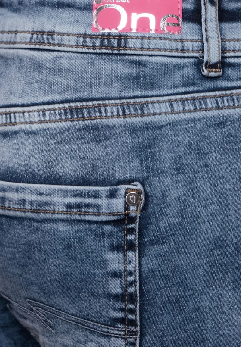 Street One Jeans*Blaue Casual Fit Jeans heavy indigo random wash