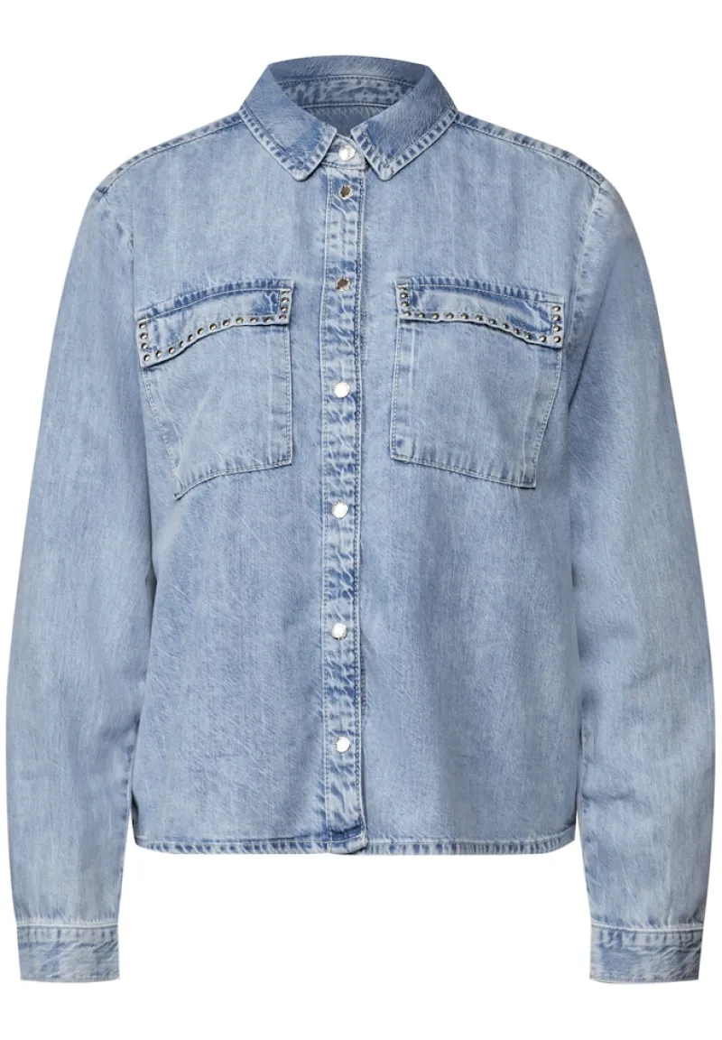 STREET ONE STUDIO Jacken*Bleached Denim Overshirt ultra bleach wash