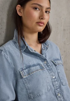 STREET ONE STUDIO Jacken*Bleached Denim Overshirt ultra bleach wash