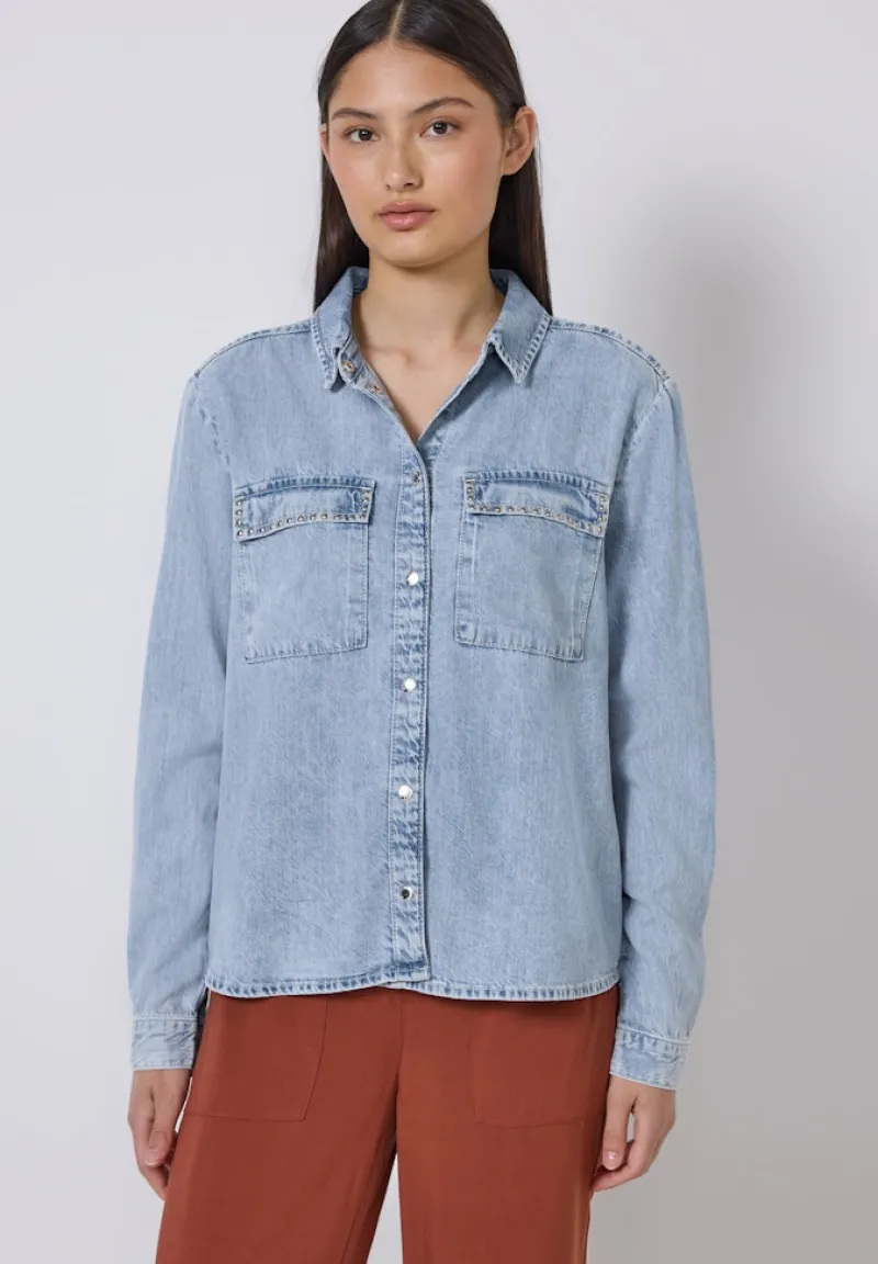 STREET ONE STUDIO Jacken*Bleached Denim Overshirt ultra bleach wash