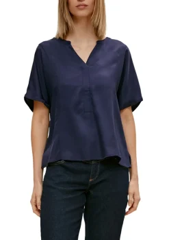Comma Blusen*Bluse aus Lyocell-Viskose-Mix Blau