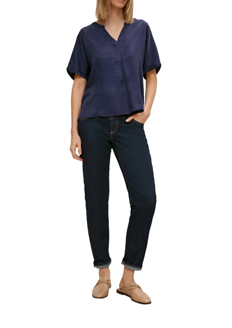 Comma Blusen*Bluse aus Lyocell-Viskose-Mix Blau