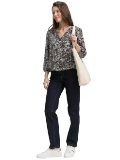 Tom Tailor Blusen*Bluse aus Viskose navy abstract dot design