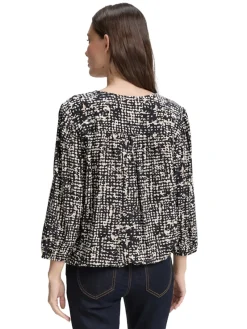 Tom Tailor Blusen*Bluse aus Viskose navy abstract dot design