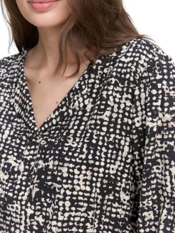 Tom Tailor Blusen*Bluse aus Viskose navy abstract dot design