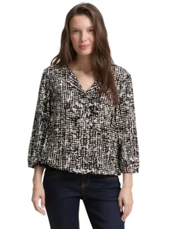 Tom Tailor Blusen*Bluse aus Viskose navy abstract dot design