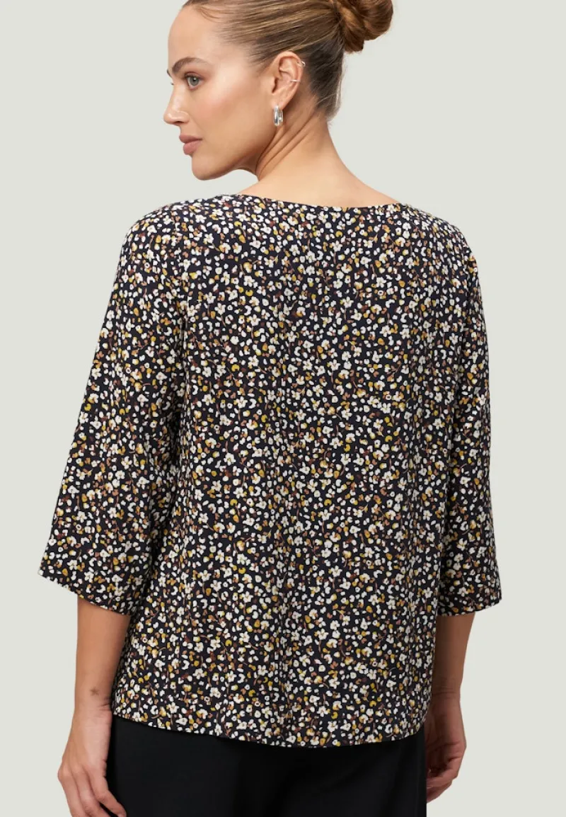 Zero Blusen*Bluse geblümt mit 3/4 Arm blackcream