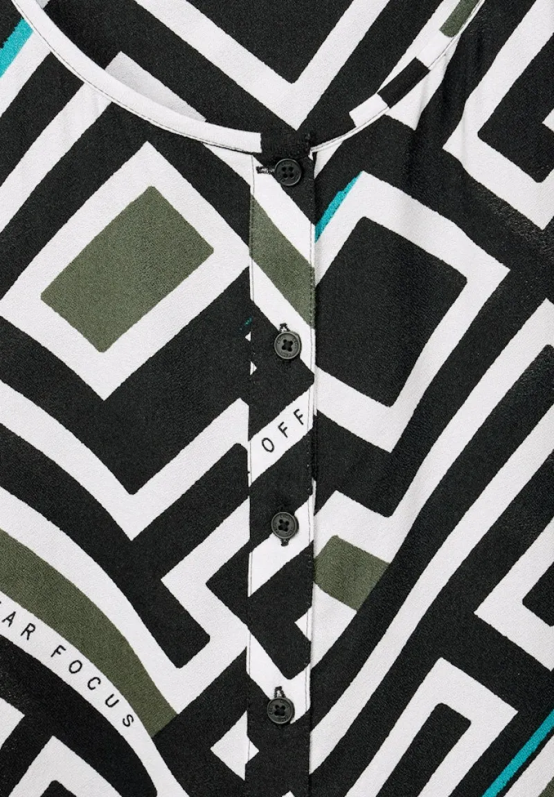 Cecil Blusen*Bluse mit Alloverprint Black