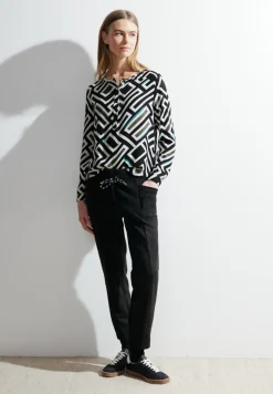Cecil Blusen*Bluse mit Alloverprint Black