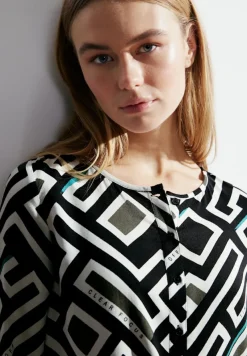 Cecil Blusen*Bluse mit Alloverprint Black