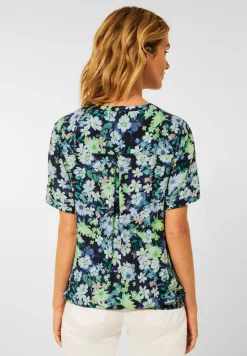 Cecil Blusen*Bluse mit Blumen Print deep blue