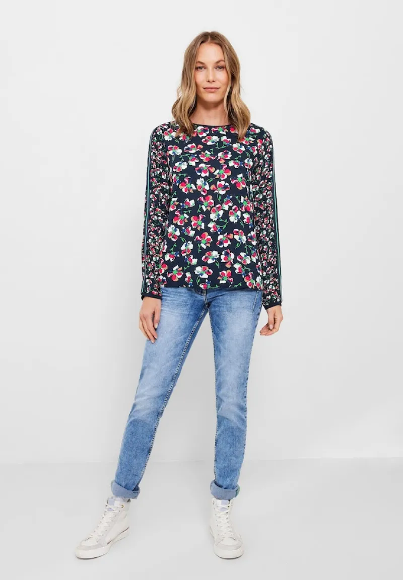 Cecil Blusen*Bluse mit Blumen Printmix deep blue
