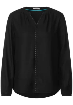 Cecil Blusen*Bluse mit Dekosteinen Black