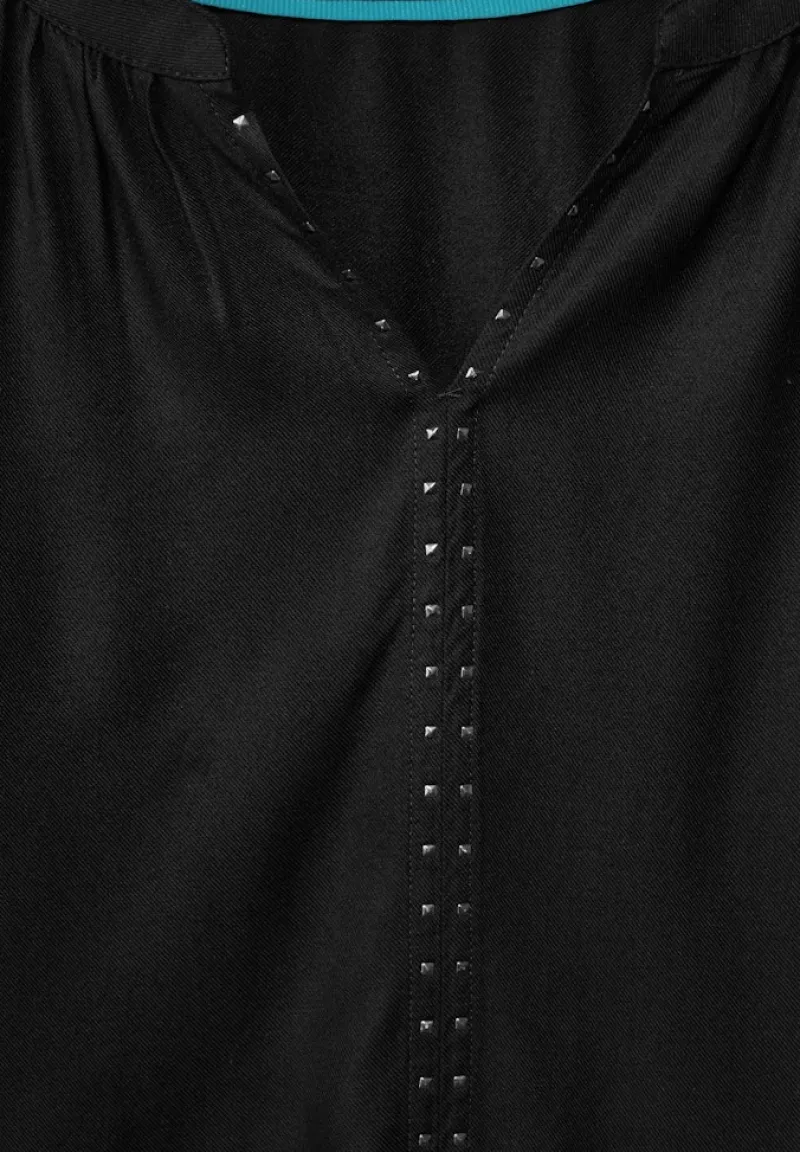 Cecil Blusen*Bluse mit Dekosteinen Black