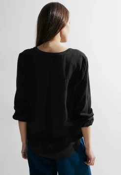 Cecil Blusen*Bluse mit Dekosteinen Black