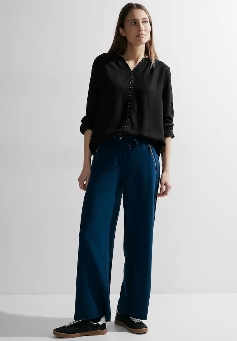 Cecil Blusen*Bluse mit Dekosteinen Black