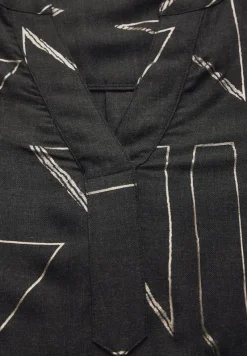 Cecil Blusen*Bluse mit Folienprint black melange