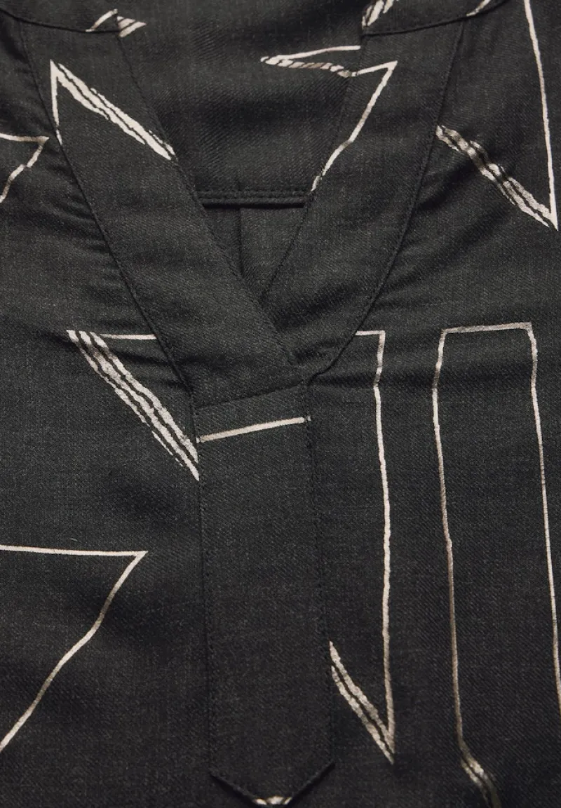 Cecil Blusen*Bluse mit Folienprint black melange