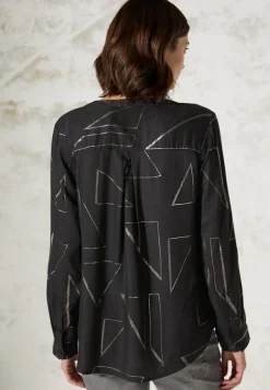 Cecil Blusen*Bluse mit Folienprint black melange