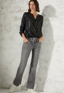 Cecil Blusen*Bluse mit Folienprint black melange