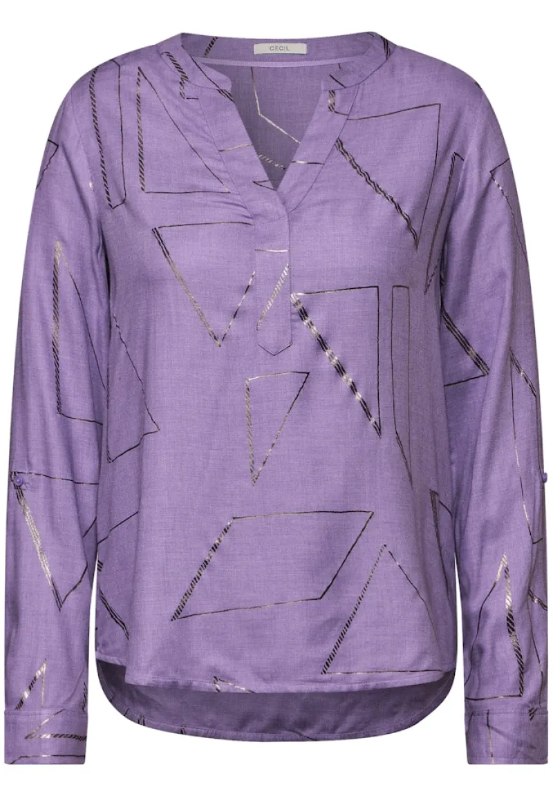 Cecil Blusen*Bluse mit Folienprint gentle lilac melange