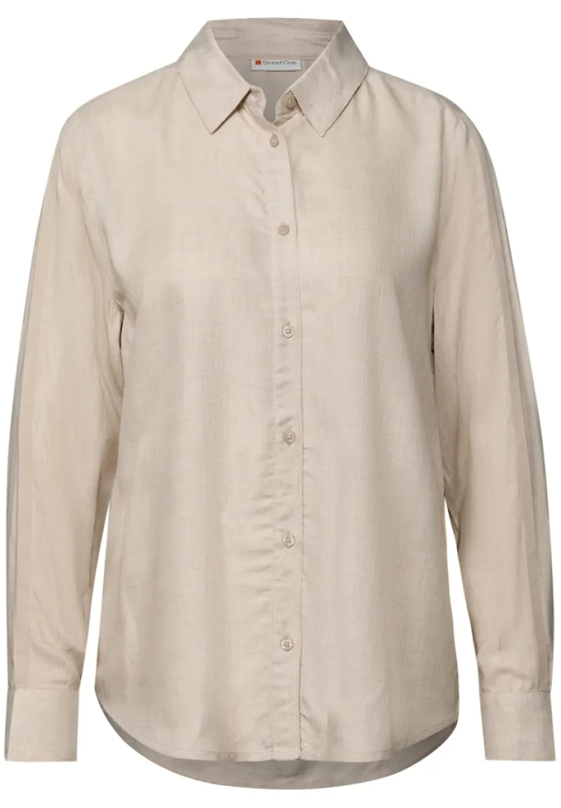Street One Blusen*Bluse mit Gallonstreifen morning beige mel.