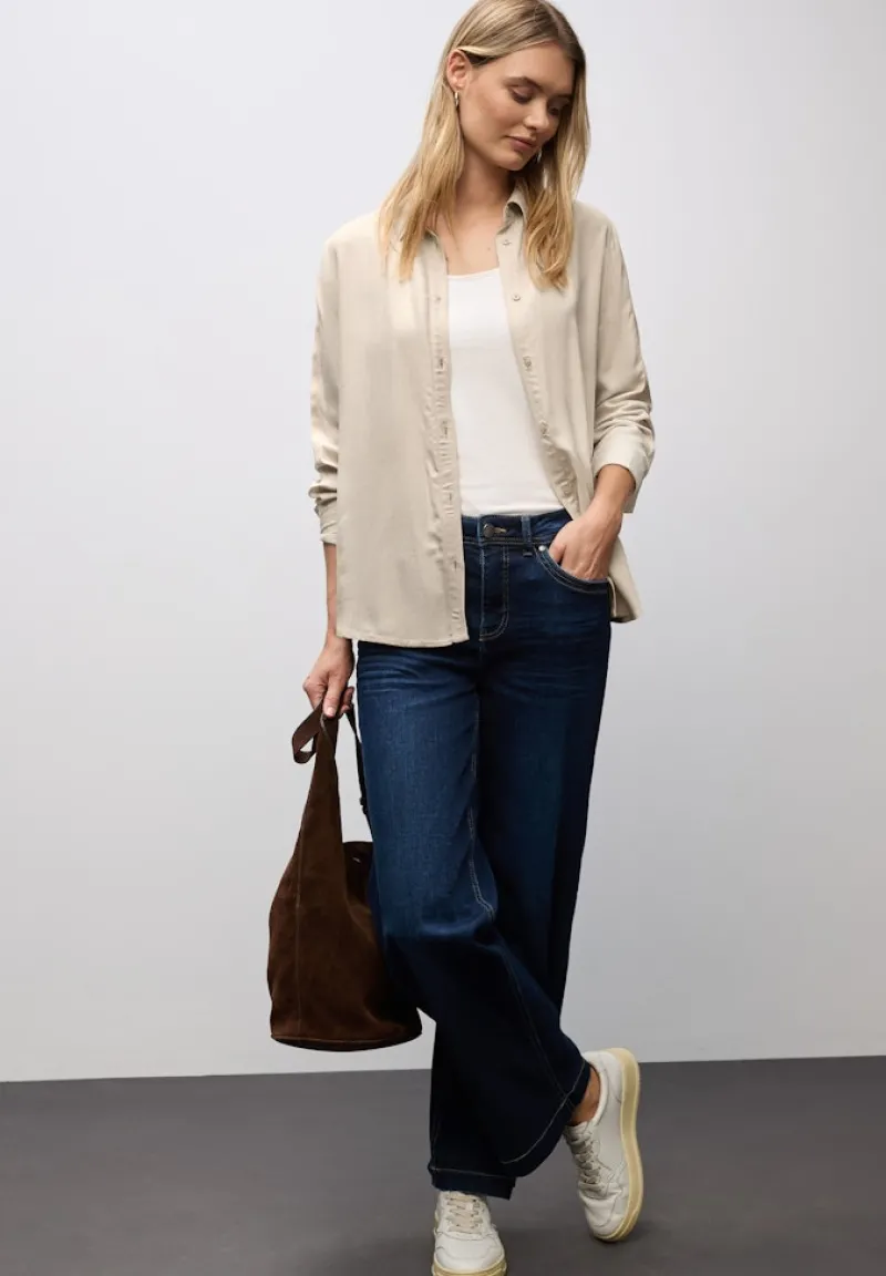 Street One Blusen*Bluse mit Gallonstreifen morning beige mel.