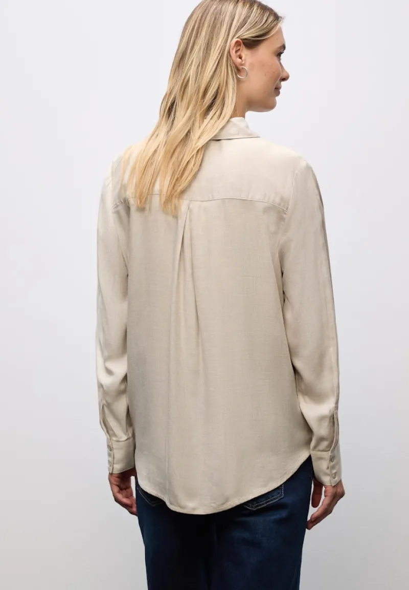 Street One Blusen*Bluse mit Gallonstreifen morning beige mel.