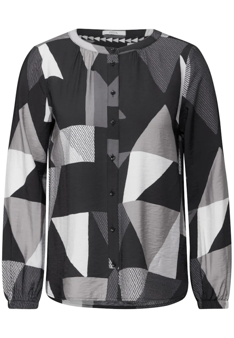 Cecil Blusen*Bluse mit grafischem Muster Black