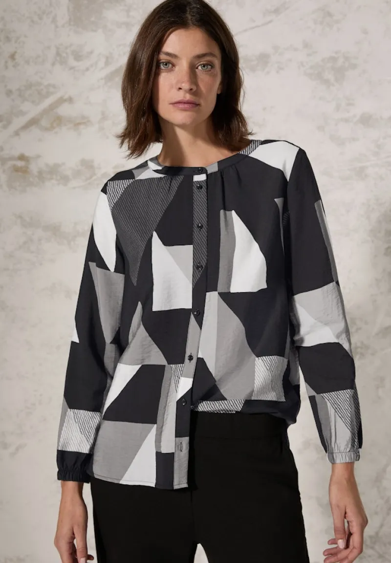 Cecil Blusen*Bluse mit grafischem Muster Black