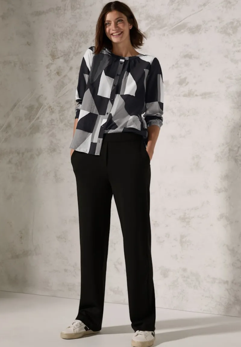 Cecil Blusen*Bluse mit grafischem Muster Black
