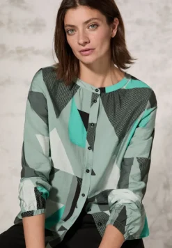Cecil Blusen*Bluse mit grafischem Muster glaced salvia green