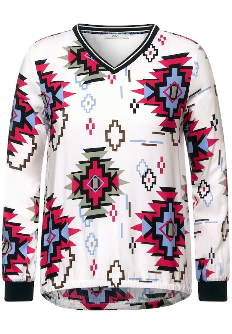 Cecil Blusen*Bluse mit grafischem Print vanilla white