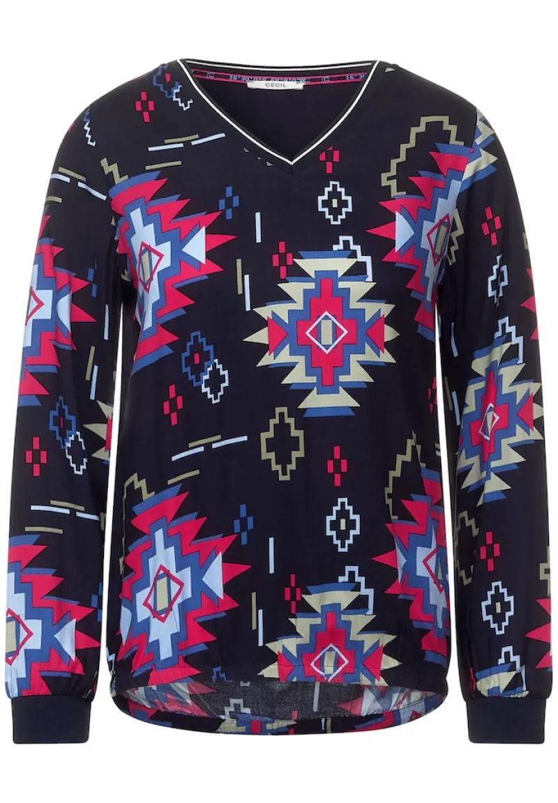 Cecil Blusen*Bluse mit grafischem Print night sky blue