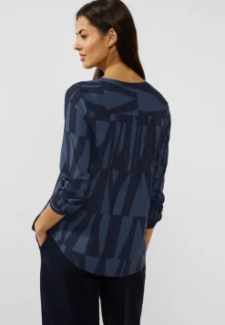 Street One Blusen*Bluse mit grafischem Print deep blue