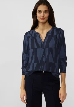 Street One Blusen*Bluse mit grafischem Print deep blue