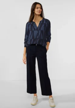 Street One Blusen*Bluse mit grafischem Print deep blue
