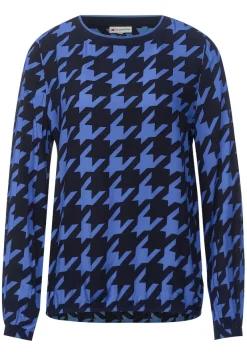 Street One Blusen*Bluse mit Hahnentrittprint mighty blue