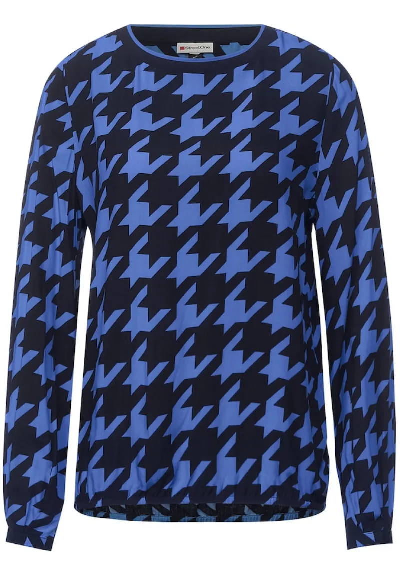 Street One Blusen*Bluse mit Hahnentrittprint mighty blue