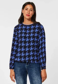 Street One Blusen*Bluse mit Hahnentrittprint mighty blue