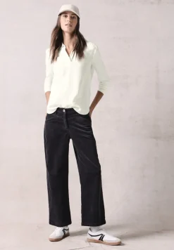 Cecil Blusen*Bluse mit Jersey-Arm vanilla white