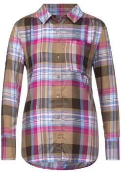 Street One Blusen*Bluse mit Karomuster dark deer brown