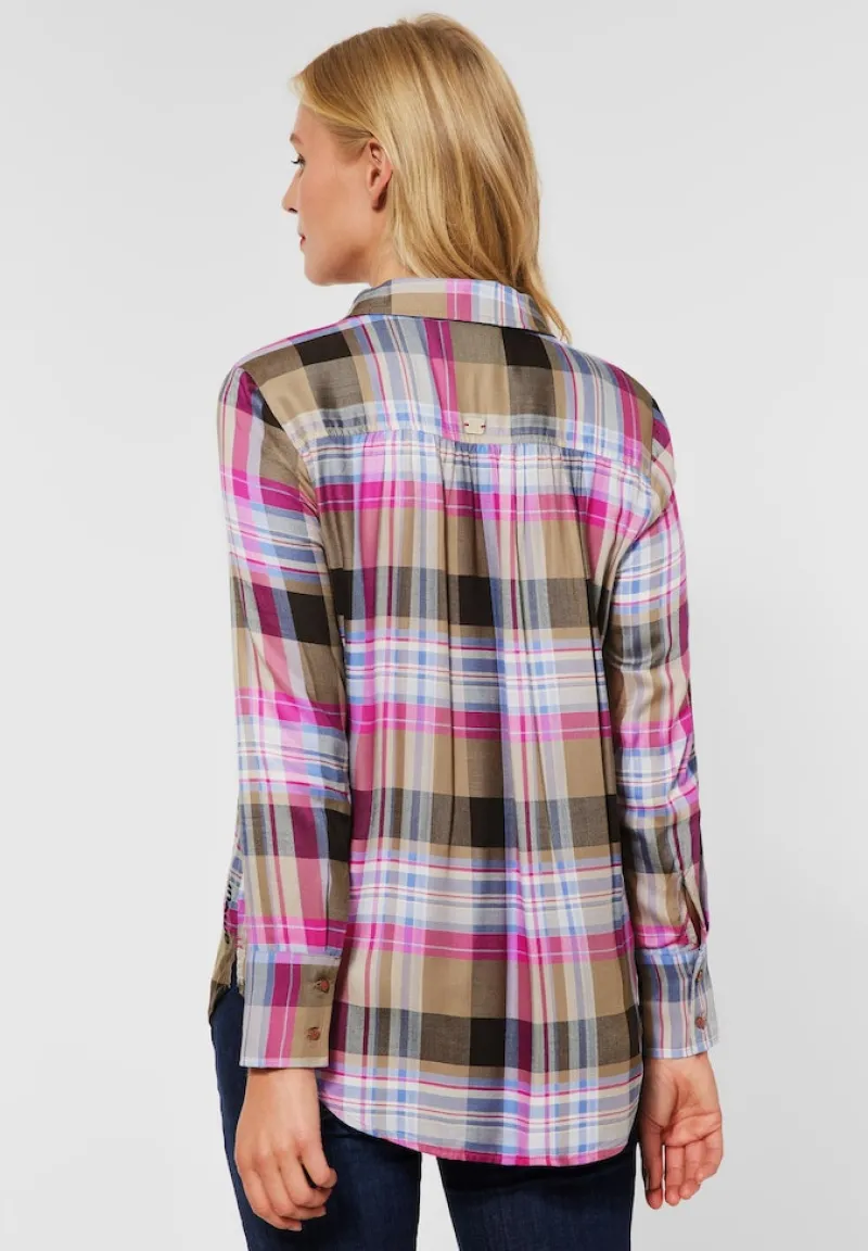 Street One Blusen*Bluse mit Karomuster dark deer brown